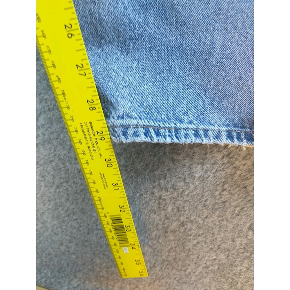 Wrangler 97601VR Mens Light Wash Straight Leg Denim Jeans 36x29 Distressed Blue - Picture 10 of 16
